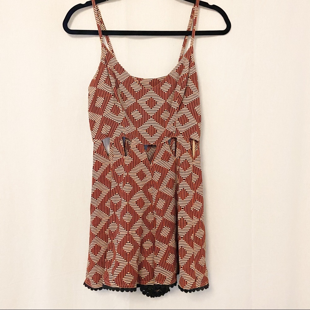 Topshop strappy romper with cut out detail